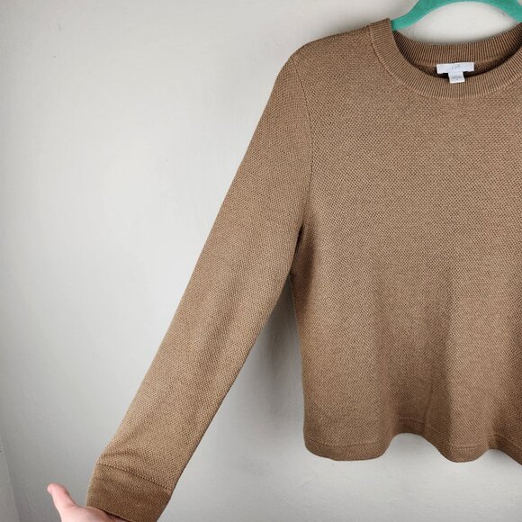 J. Jill Cotton Silk Wool Lightweight Knit Button Cuff Sweater Tan sz S - Picture 3 of 8